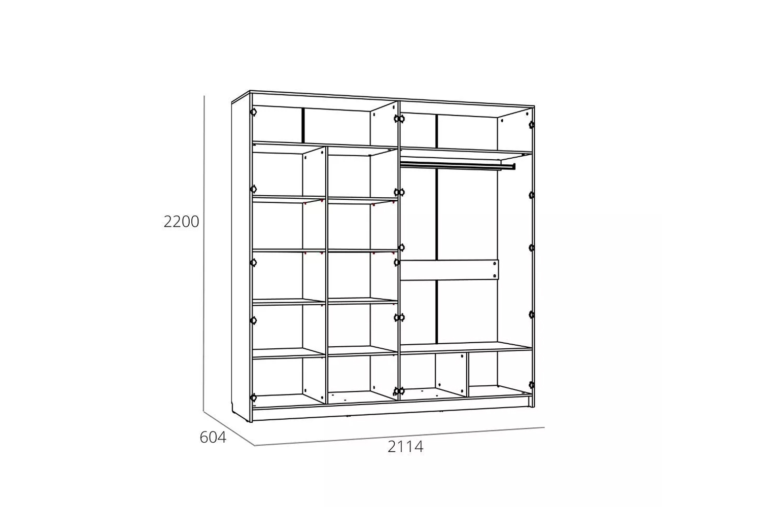 Шкаф комбинированный Livorno НМ 013.58 Х Софт Панакота, Дуб Бунратти