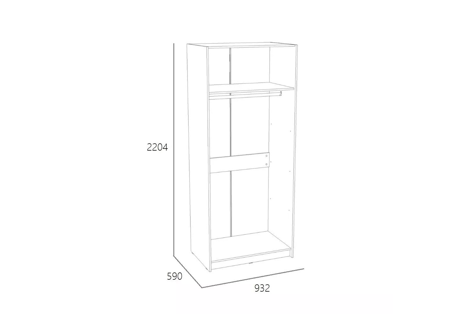 Шкаф для одежды Фолк (фасад с зеркалом)  НМ 014.03 Дуб Гранж Песочный