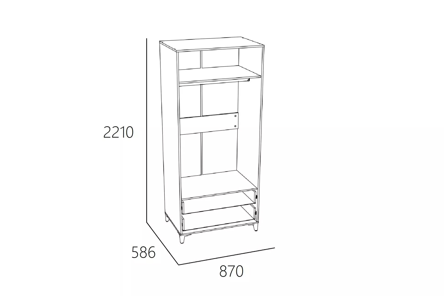 Шкаф для одежды Морти  НМ 041.10