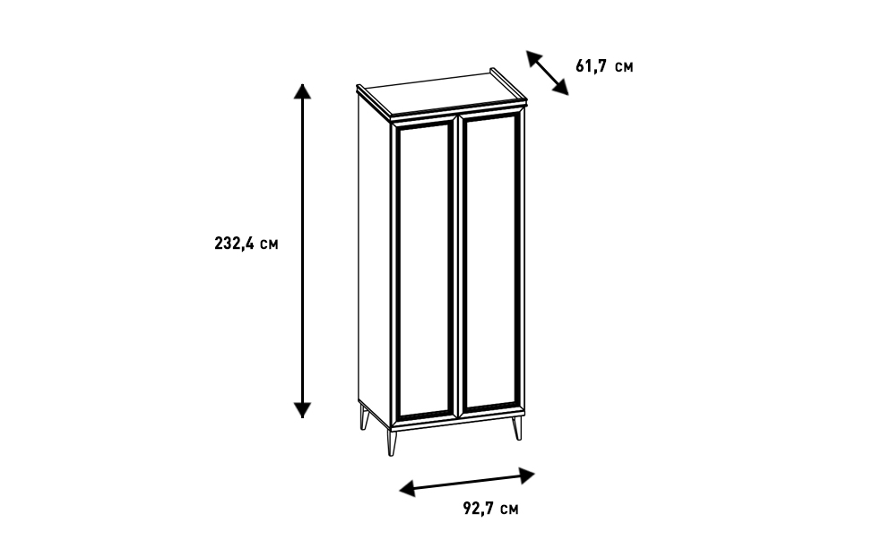 Шкаф ОР-201.01 Орландо Ярко серый