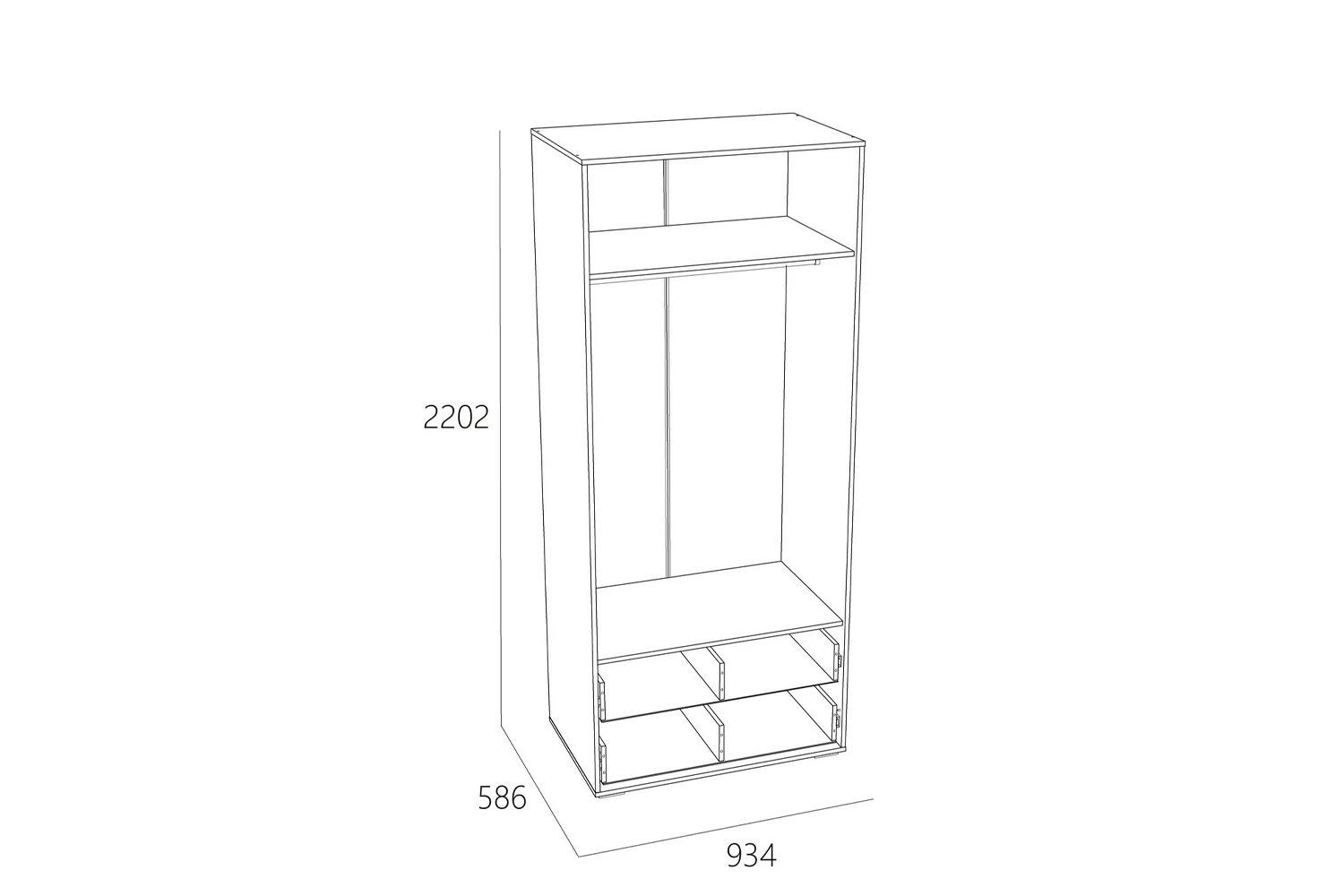Шкаф для одежды Элиот НМ 041.94