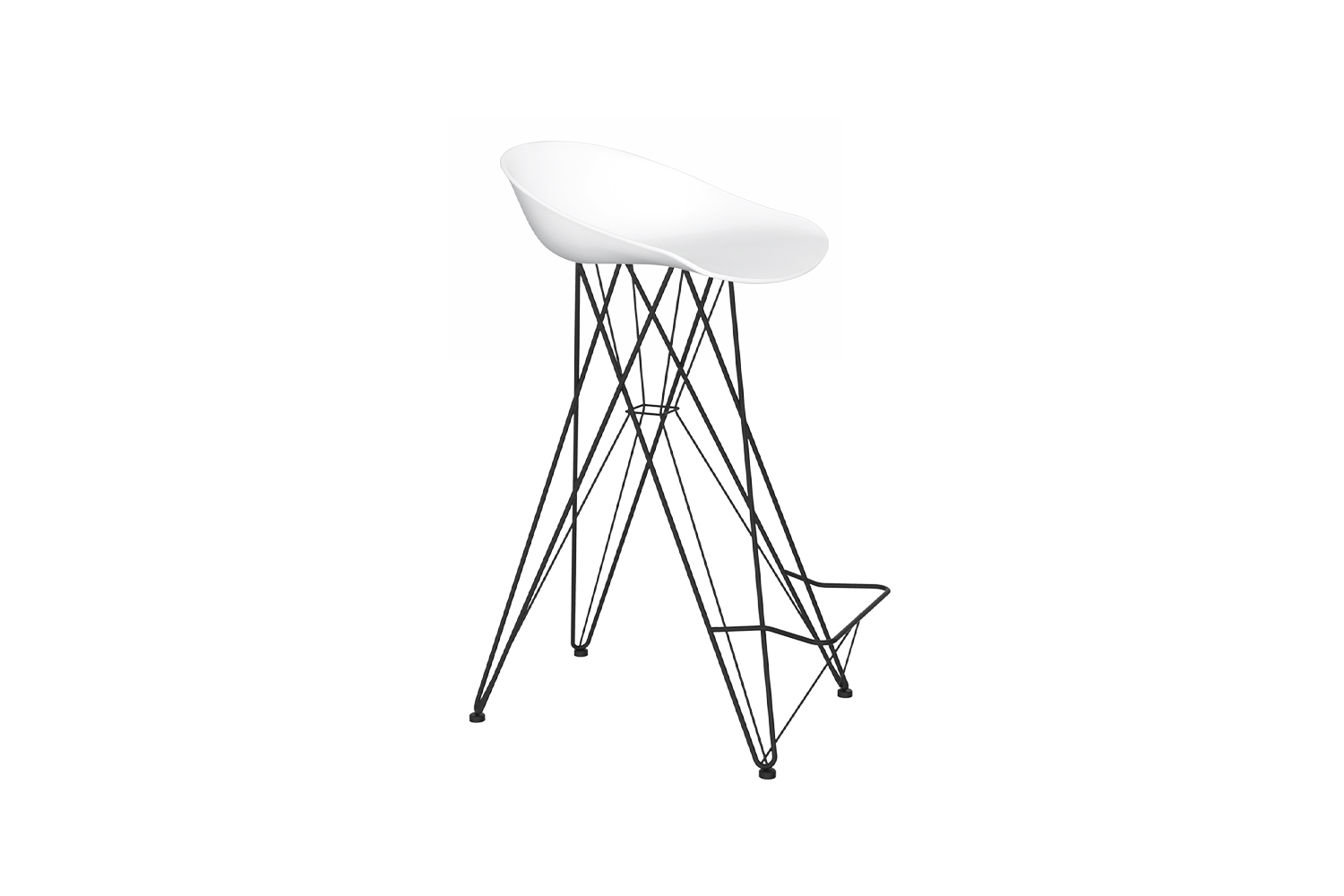 Стул барный SHT-ST19/S66 Белый / черный муар