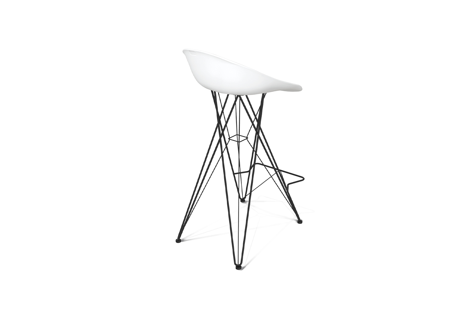 Стул барный SHT-ST19/S66 Белый / черный муар