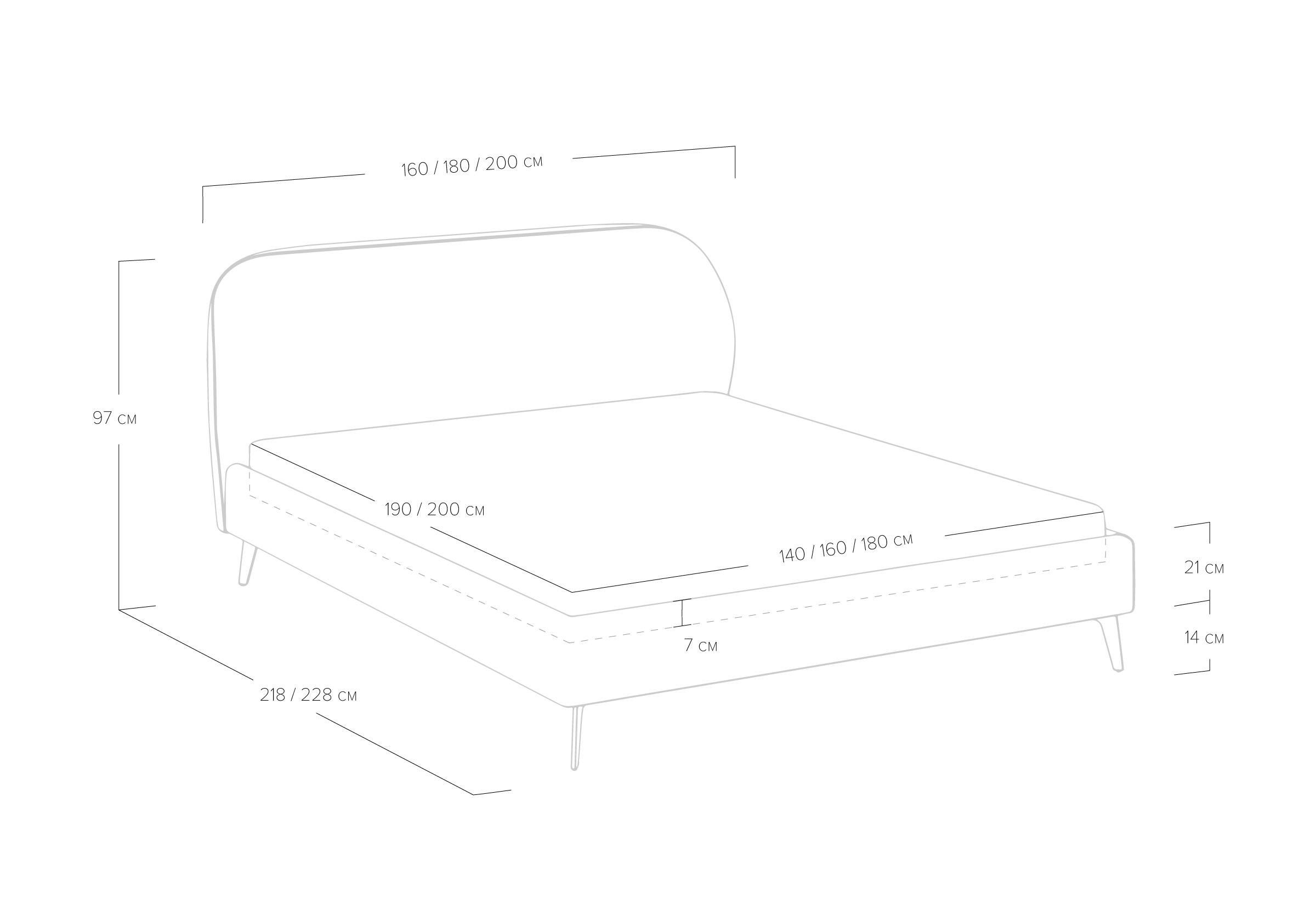 Кровать Katrin Лаунж Серый